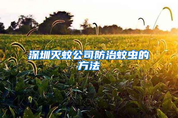 深圳滅蚊公司防治蚊蟲的方法