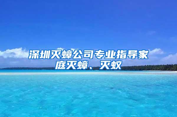 深圳滅蟑公司專業指導家庭滅蟑、滅蟻