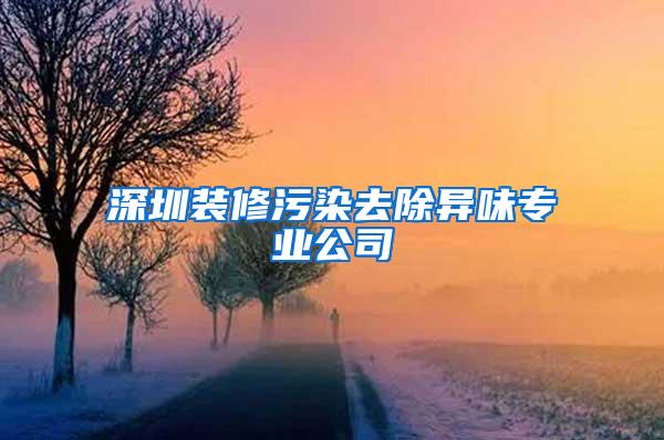 深圳裝修污染去除異味專業公司