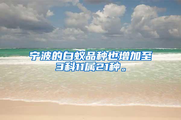 寧波的白蟻品種也增加至3科11屬21種。