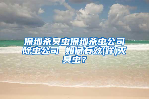 深圳殺臭蟲深圳殺蟲公司除蟲公司 如何有效(咩)滅臭蟲？