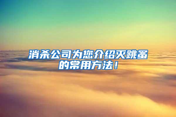 消殺公司為您介紹滅跳蚤的常用方法！