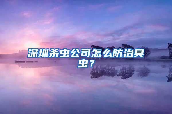 深圳殺蟲公司怎么防治臭蟲？