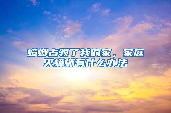 蟑螂占領了我的家，家庭滅蟑螂有什么辦法