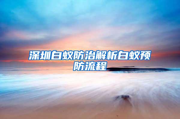 深圳白蟻防治解析白蟻預防流程