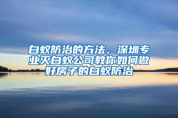 白蟻防治的方法，深圳專業滅白蟻公司教你如何做好房子的白蟻防治