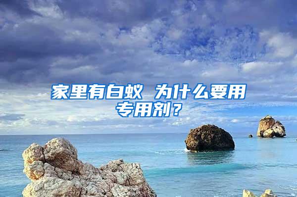 家里有白蟻 為什么要用專用劑？