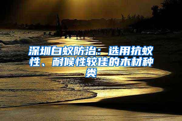 深圳白蟻防治：選用抗蟻性、耐候性較佳的木材種類