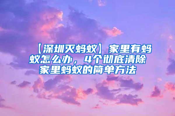 【深圳滅螞蟻】家里有螞蟻怎么辦，4個徹底清除家里螞蟻的簡單方法