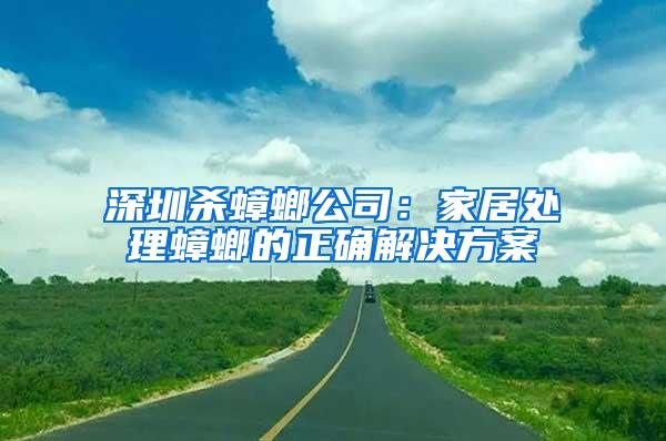 深圳殺蟑螂公司：家居處理蟑螂的正確解決方案