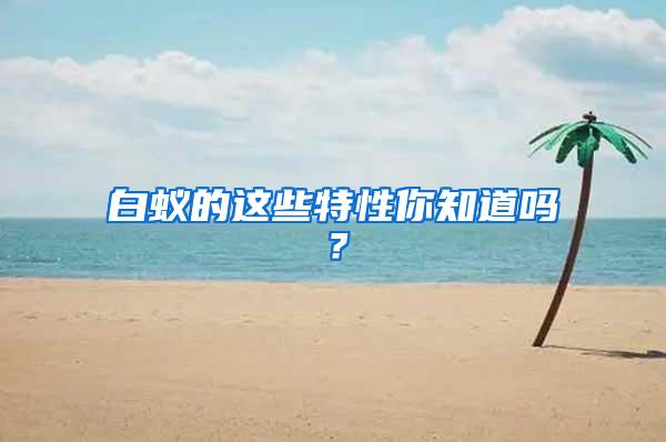 白蟻的這些特性你知道嗎？