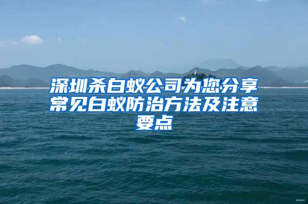 深圳殺白蟻公司為您分享常見白蟻防治方法及注意要點