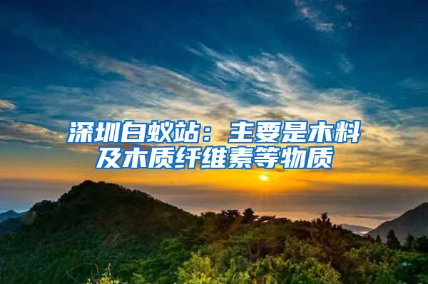 深圳白蟻站：主要是木料及木質纖維素等物質