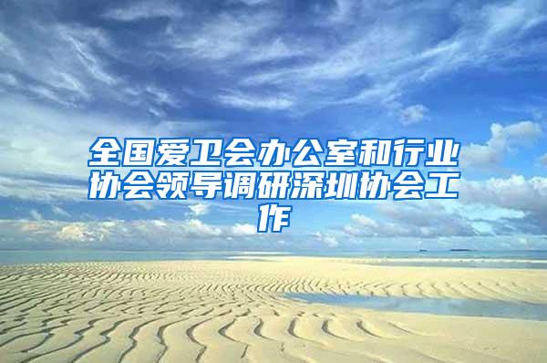 全國愛衛會辦公室和行業協會領導調研深圳協會工作