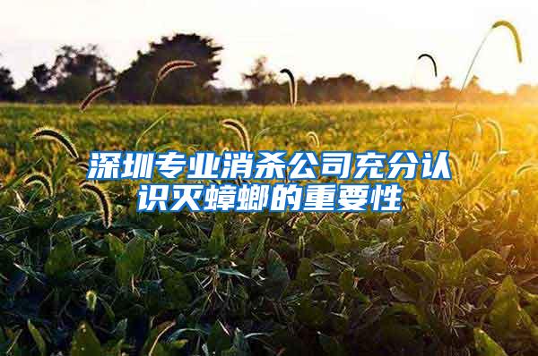 深圳專業(yè)消殺公司充分認識滅蟑螂的重要性