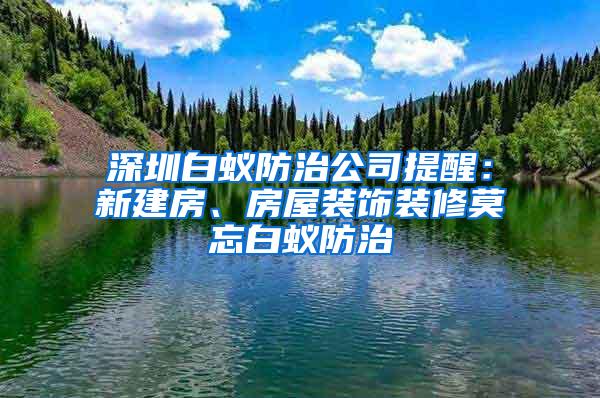 深圳白蟻防治公司提醒：新建房、房屋裝飾裝修莫忘白蟻防治