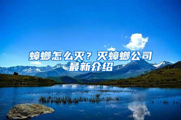 蟑螂怎么滅？滅蟑螂公司最新介紹