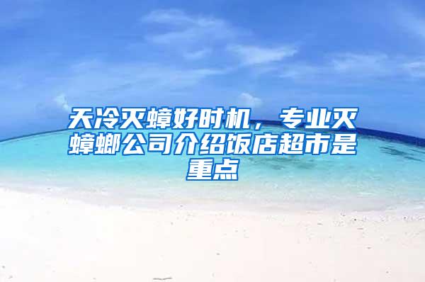 天冷滅蟑好時機(jī)，專業(yè)滅蟑螂公司介紹飯店超市是重點