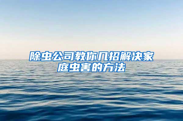 除蟲公司教你幾招解決家庭蟲害的方法