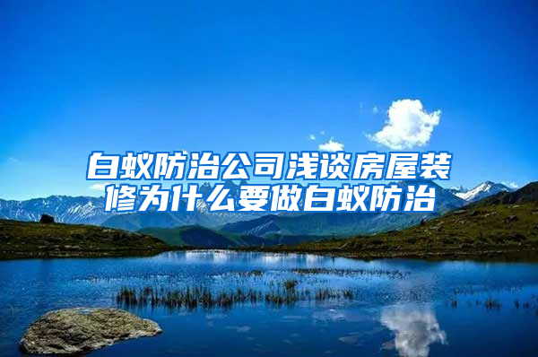 白蟻防治公司淺談房屋裝修為什么要做白蟻防治